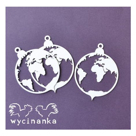 Tekturka Wycinanka Christmas Joy - Bomki Kule ziemskie, 3szt
